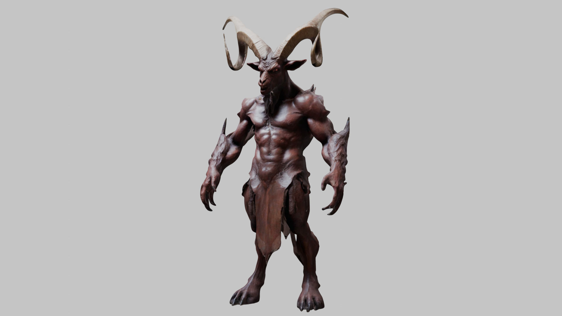 Detailed 3D Goat Devil Man Model Low-poly 3D model_7