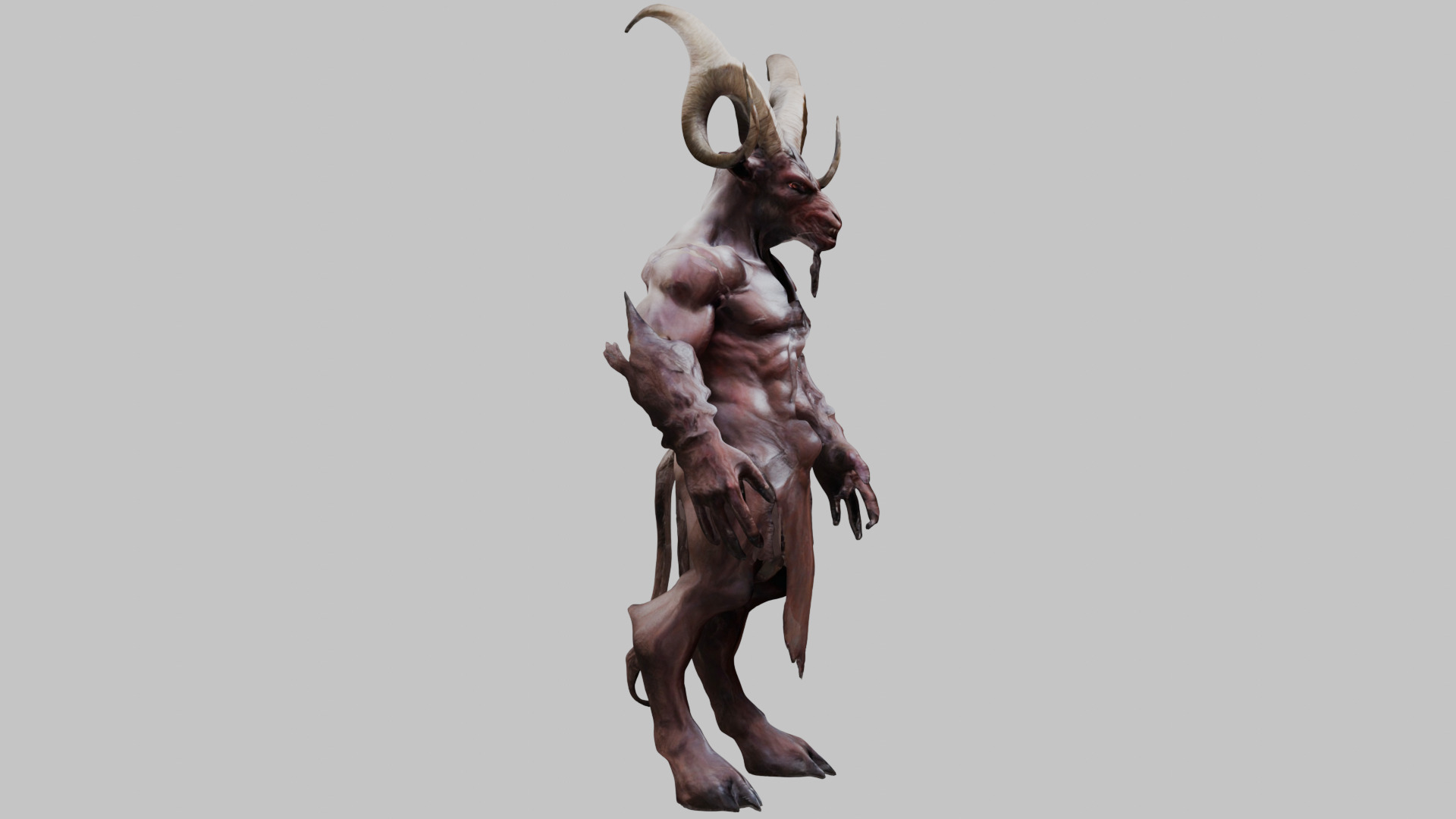 Detailed 3D Goat Devil Man Model Low-poly 3D model_10