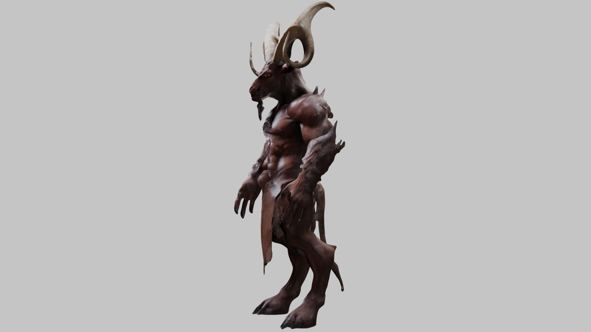 Detailed 3D Goat Devil Man Model Low-poly 3D model_5
