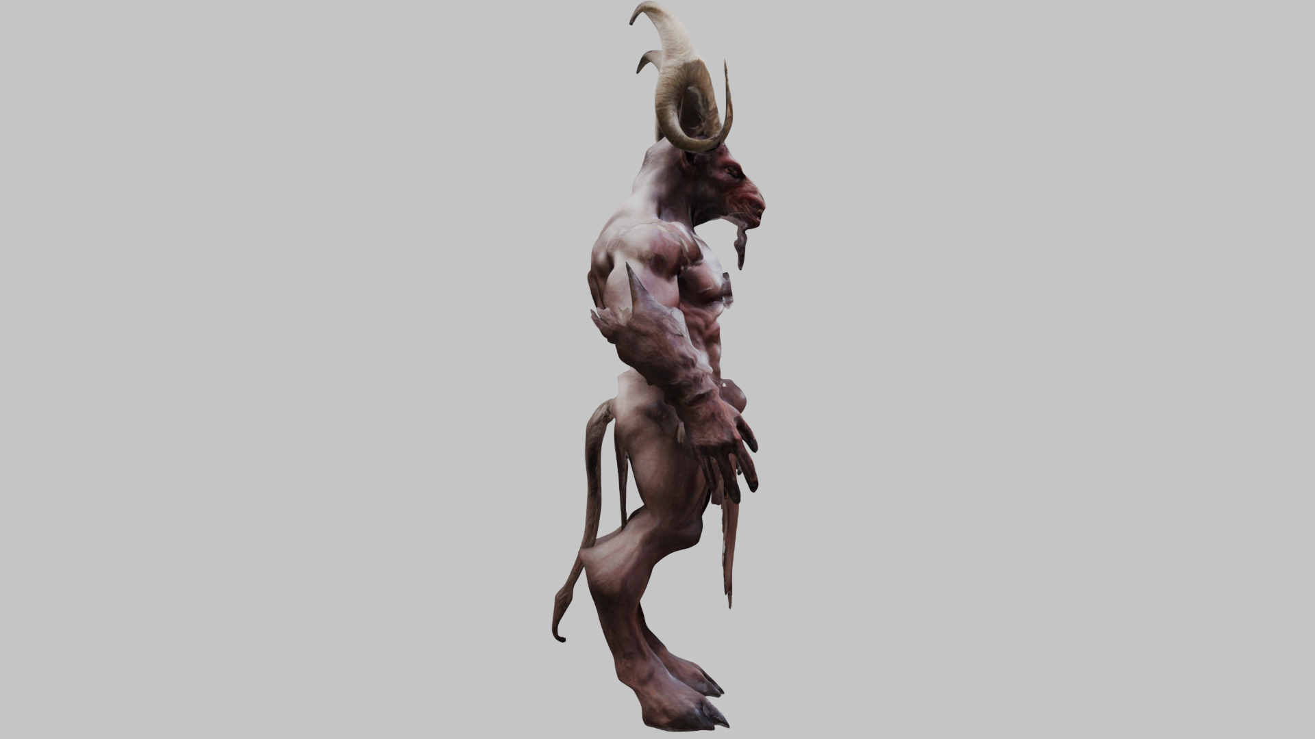 Detailed 3D Goat Devil Man Model Low-poly 3D model_11