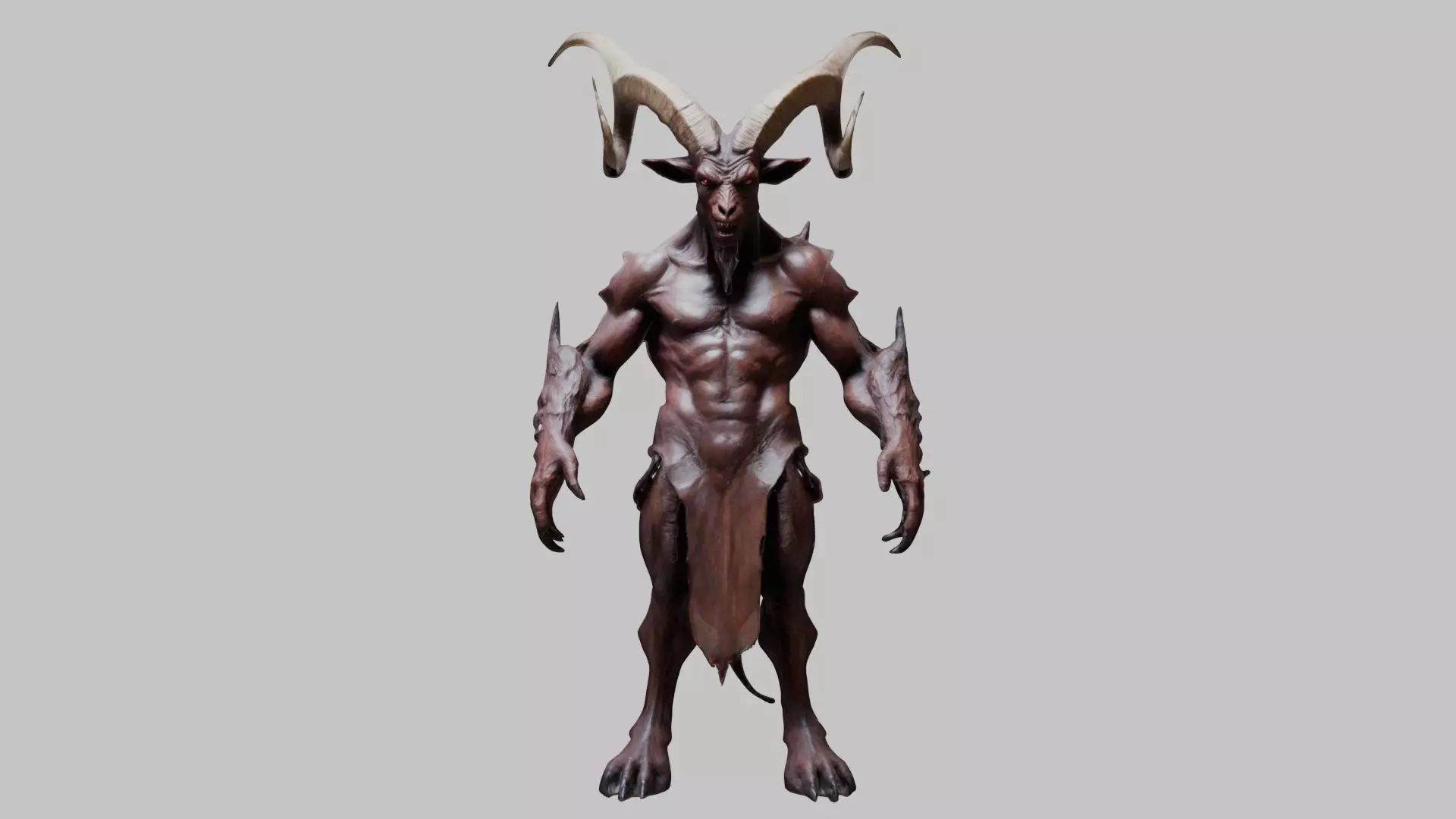 Detailed 3D Goat Devil Man Model Low-poly 3D model_0