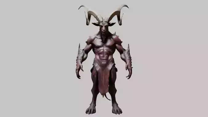 Detailed 3D Goat Devil Man Model