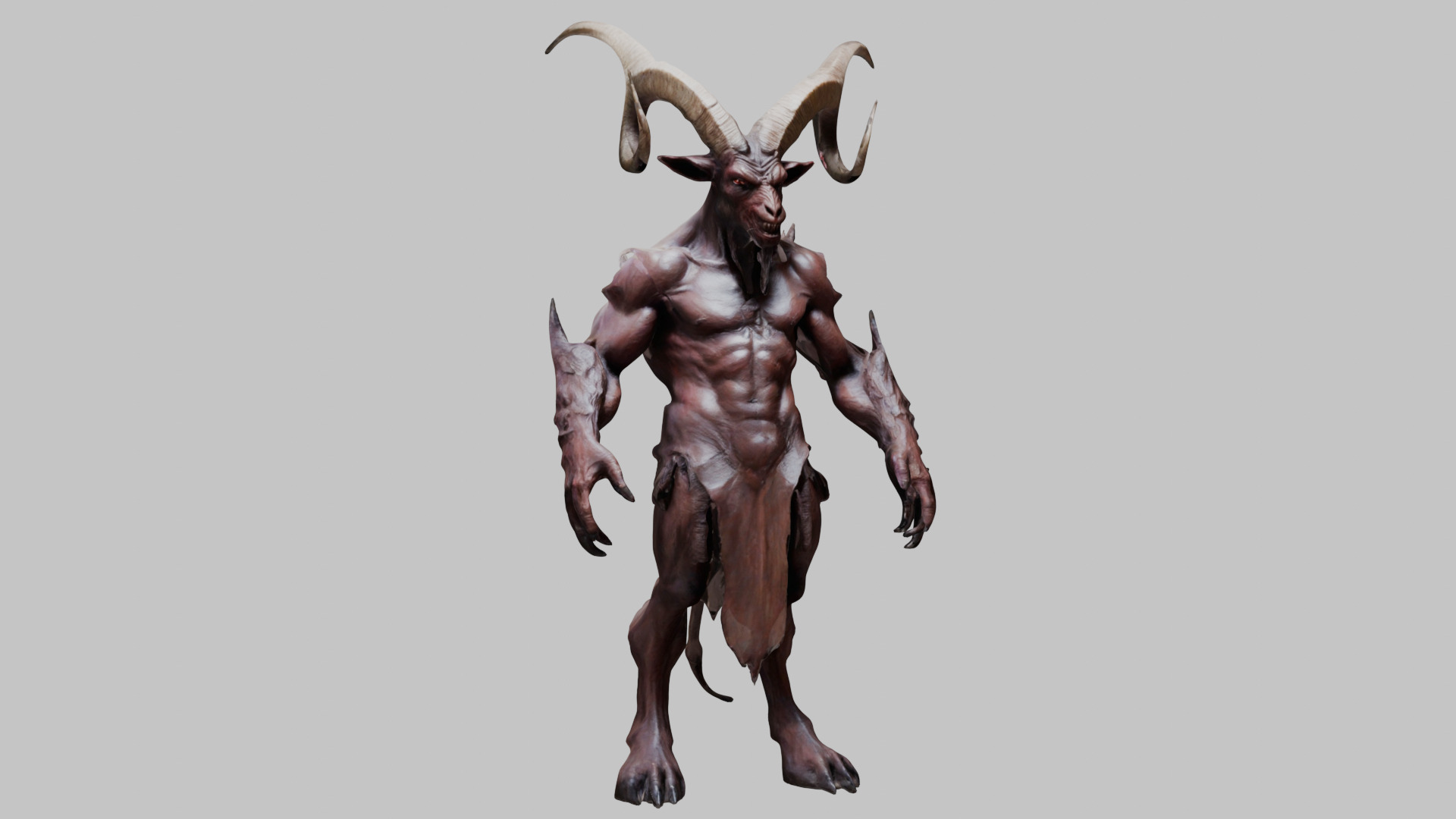 Detailed 3D Goat Devil Man Model Low-poly 3D model_8