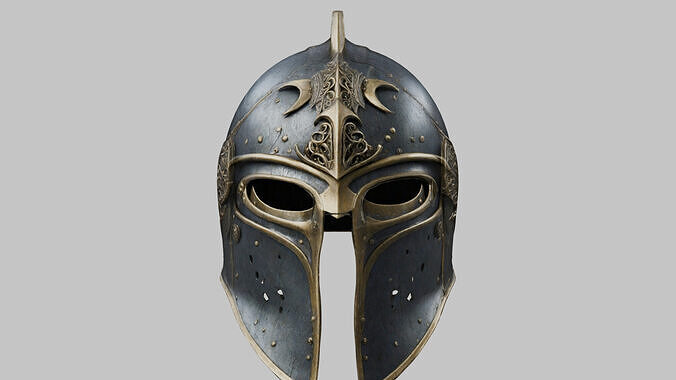 Fantasy Gothic Medieval Helm Armor Low-poly 3D model