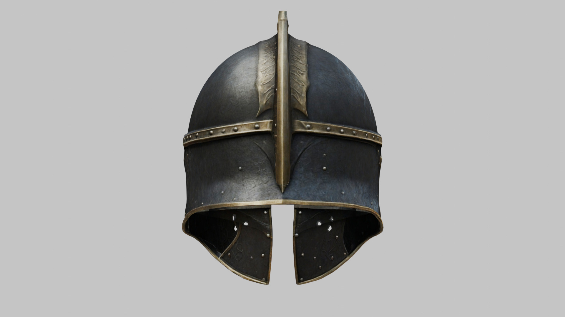 Fantasy Gothic Medieval Helm Armor Low-poly 3D model_15