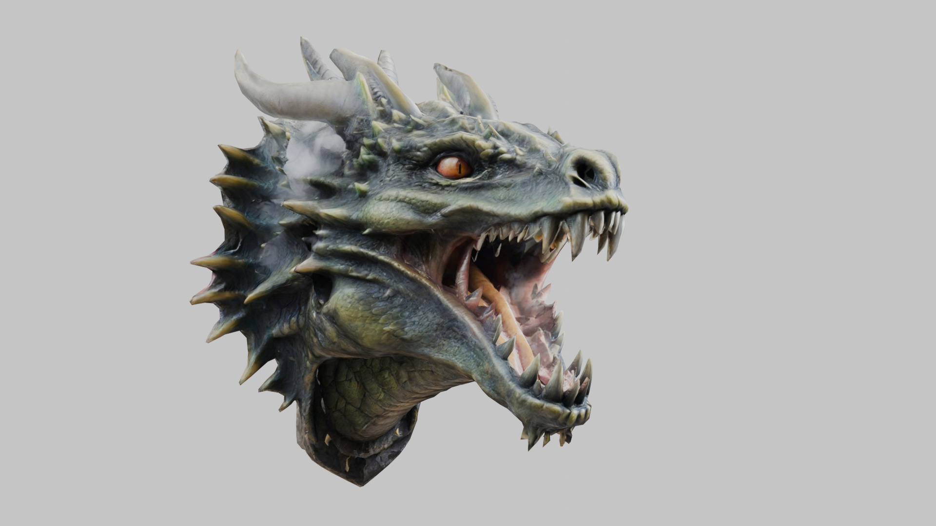 Wall Mounted Hanging Dragon Head Decoration 3D Model Low-poly 3D model_9