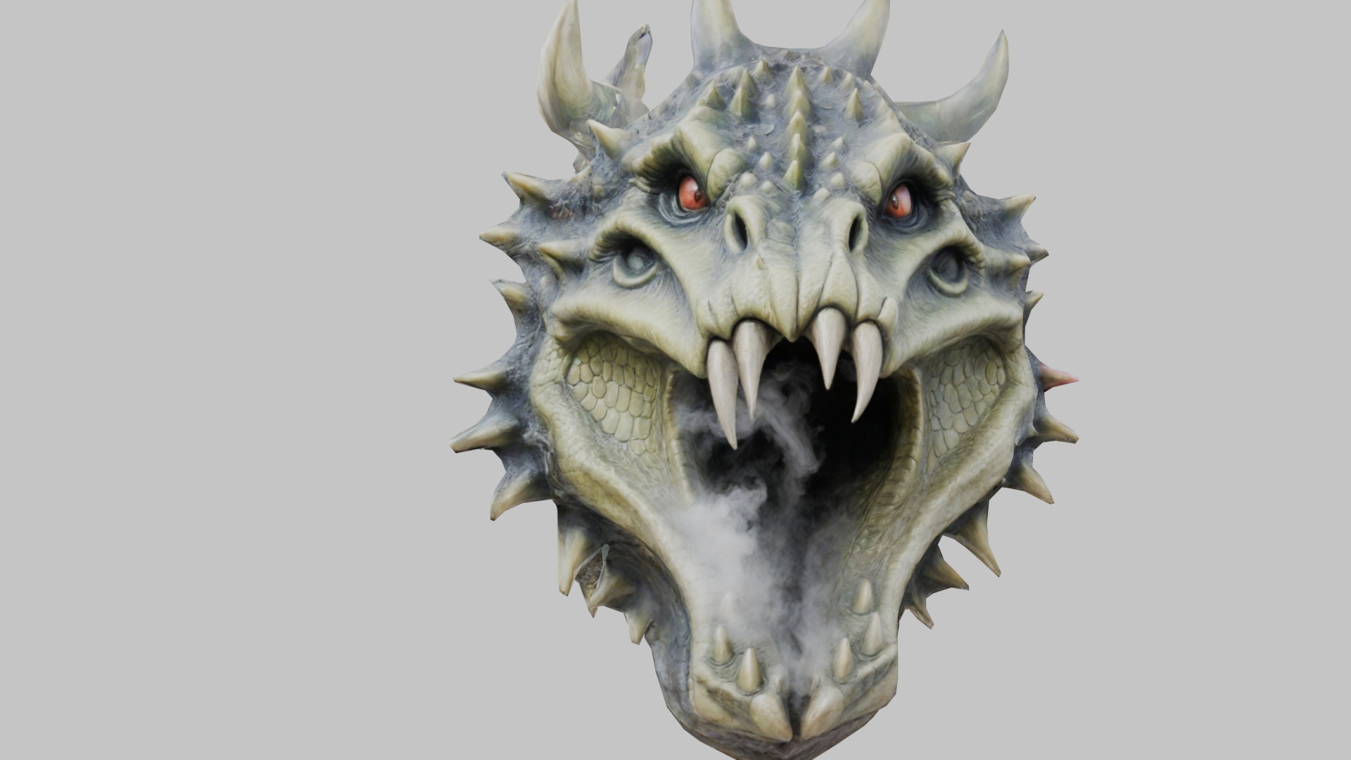 Wall Mounted Hanging Dragon Head Decoration 3D Model Low-poly 3D model_2