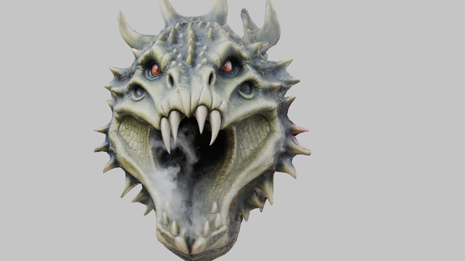 Wall Mounted Hanging Dragon Head Decoration 3D Model Low-poly 3D model_14
