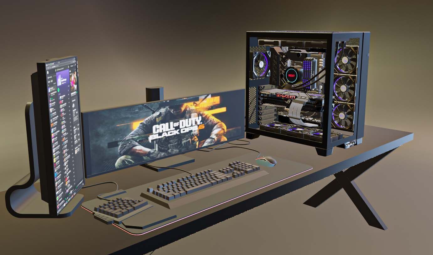 Gaming PC 3D model Low-poly 3D model_4