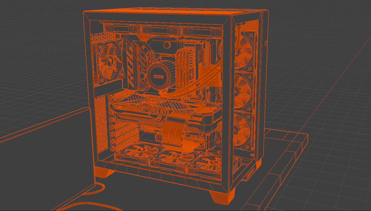 Gaming PC 3D model Low-poly 3D model_11