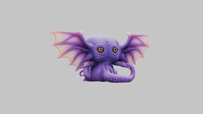 Cute Baby Cthulhu 3D Model Low-poly 3D model