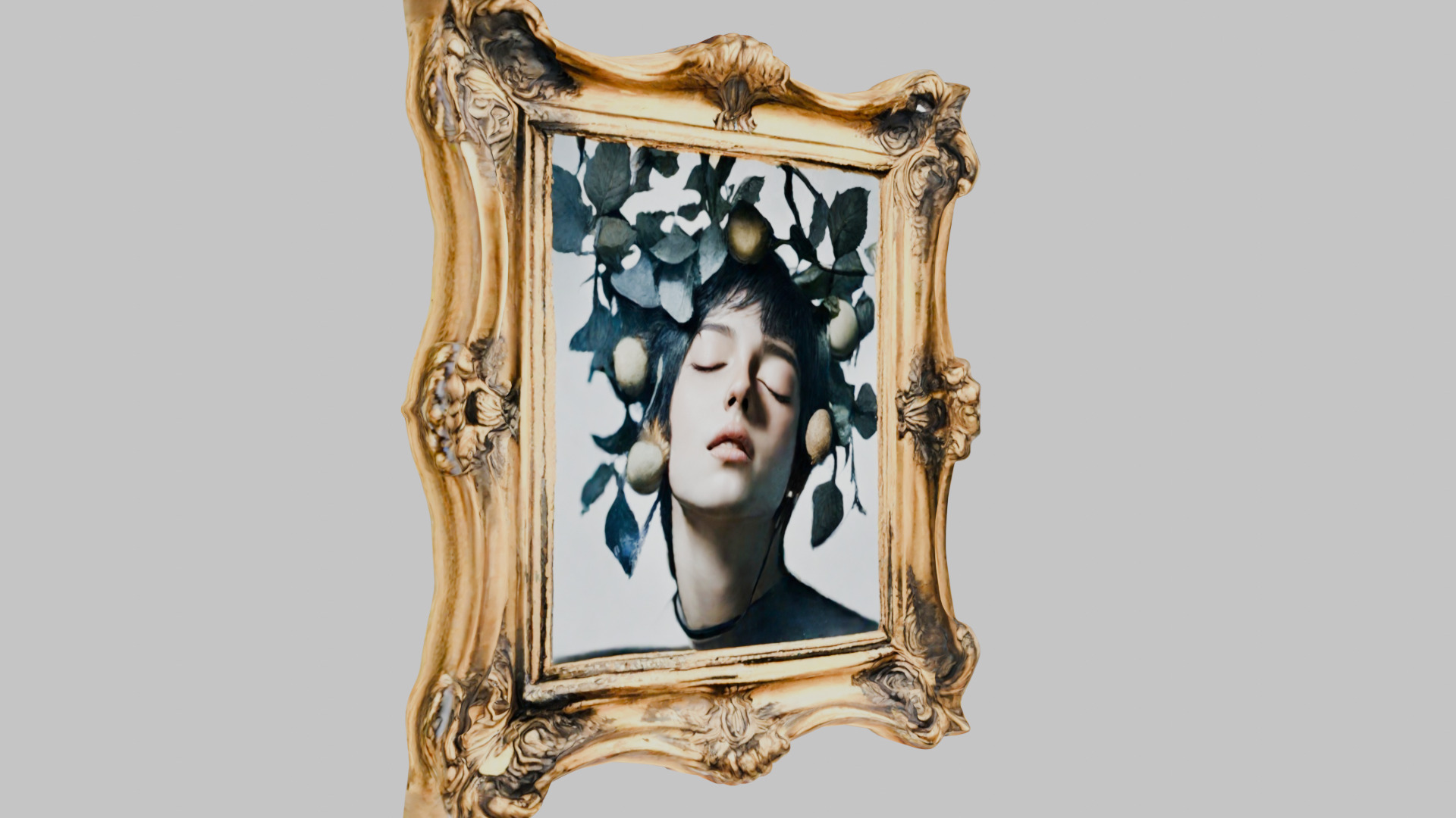 Ornate Fruit Crown Frame 3D Model Low-poly 3D model_9