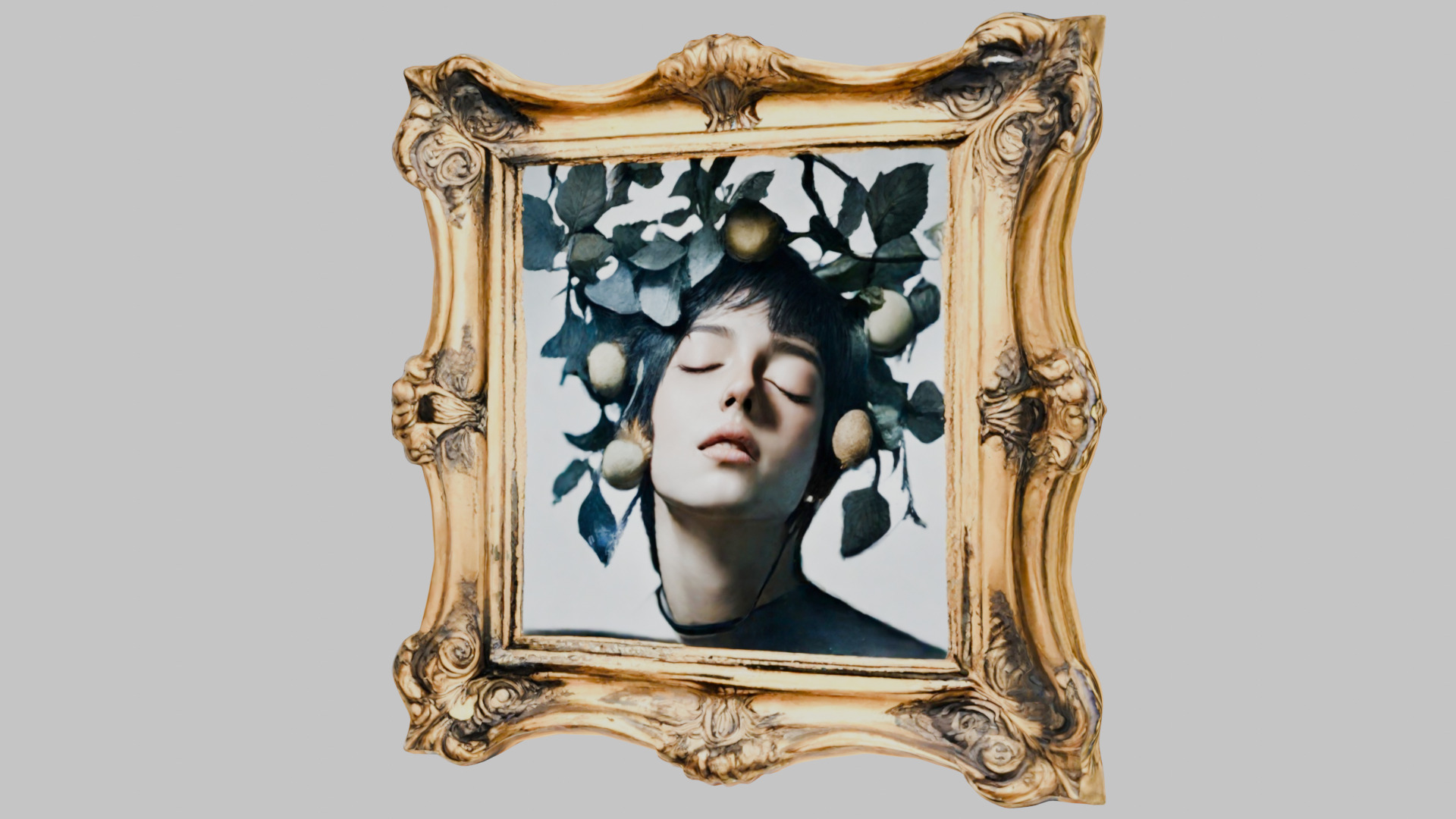 Ornate Fruit Crown Frame 3D Model Low-poly 3D model_7