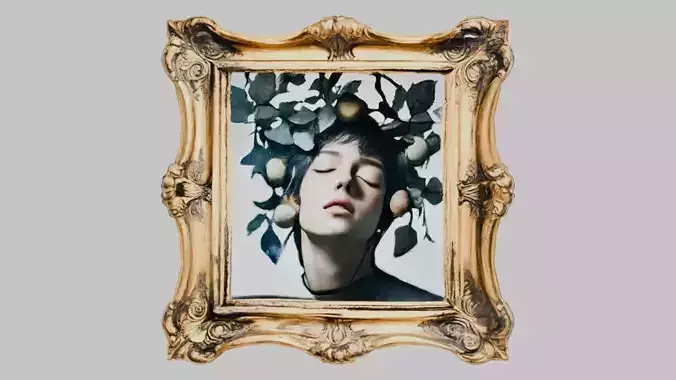 Ornate Fruit Crown Frame 3D Model