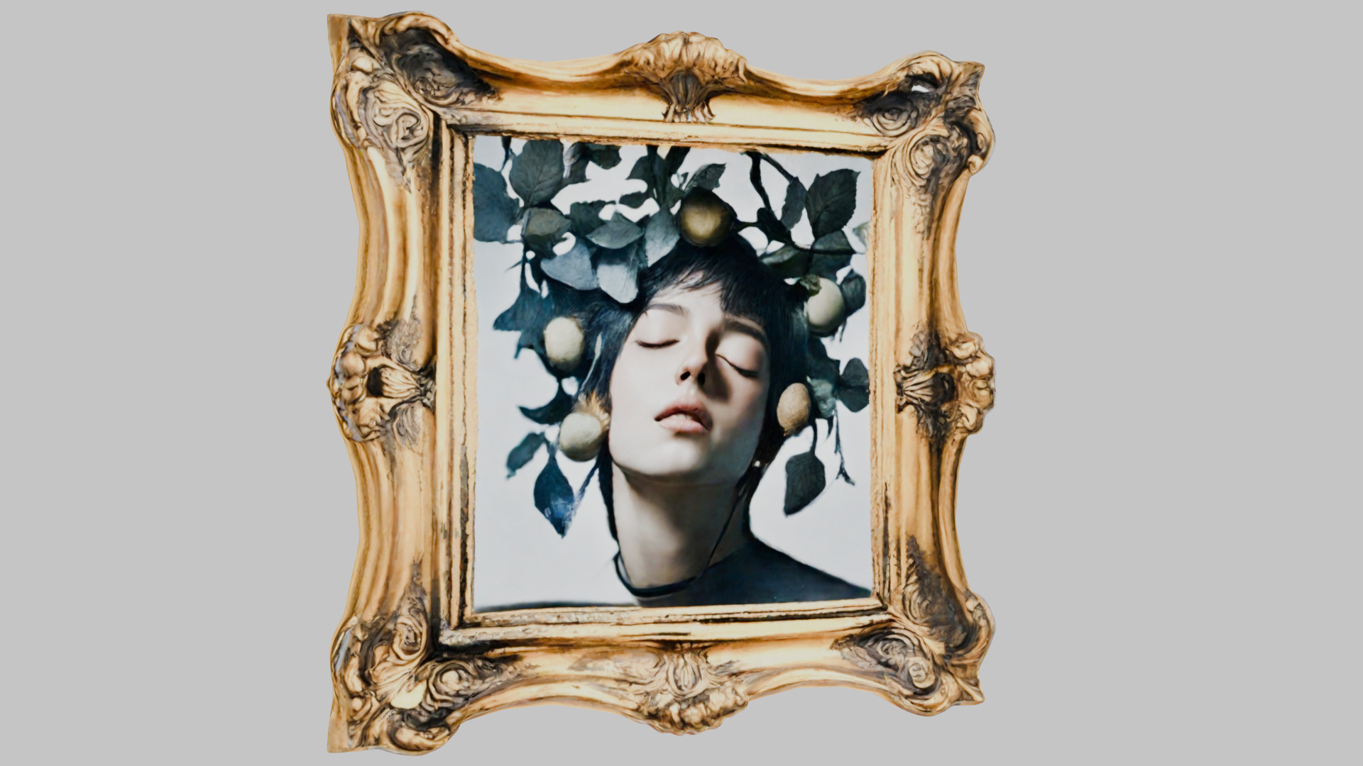 Ornate Fruit Crown Frame 3D Model Low-poly 3D model_8