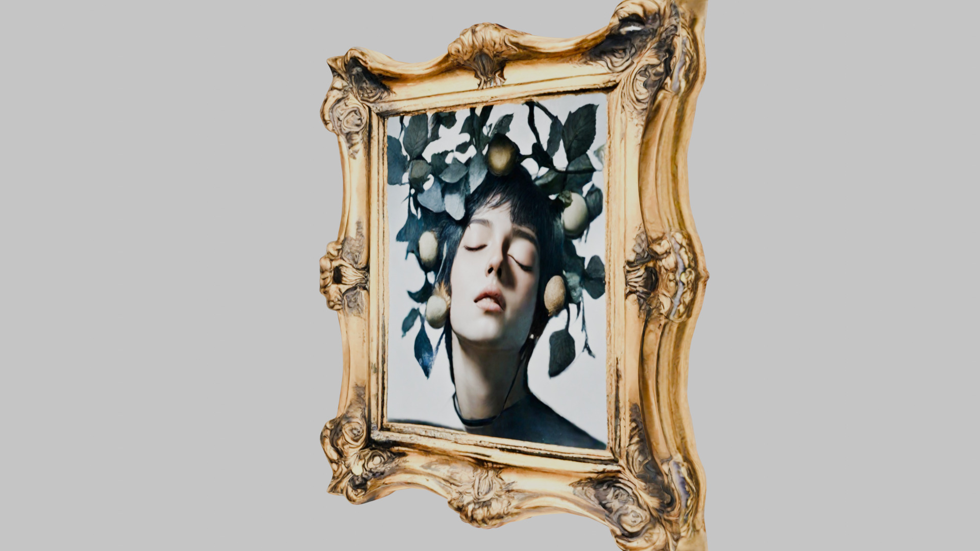 Ornate Fruit Crown Frame 3D Model Low-poly 3D model_6