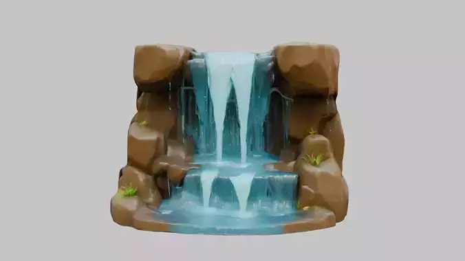 Stylized Low Poly Medieval Fountain
