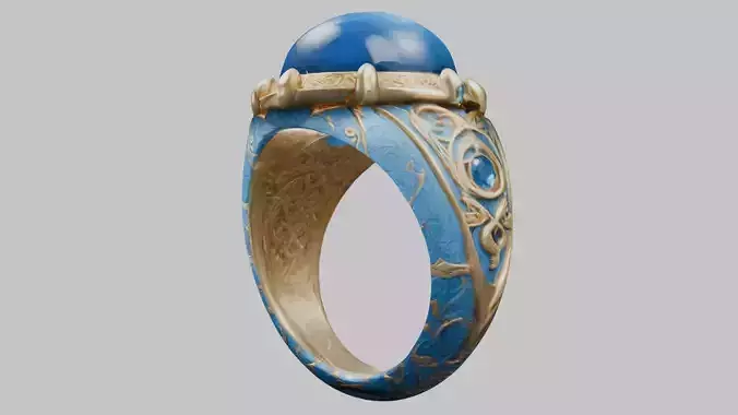 Fantasy Medieval Blue Ring