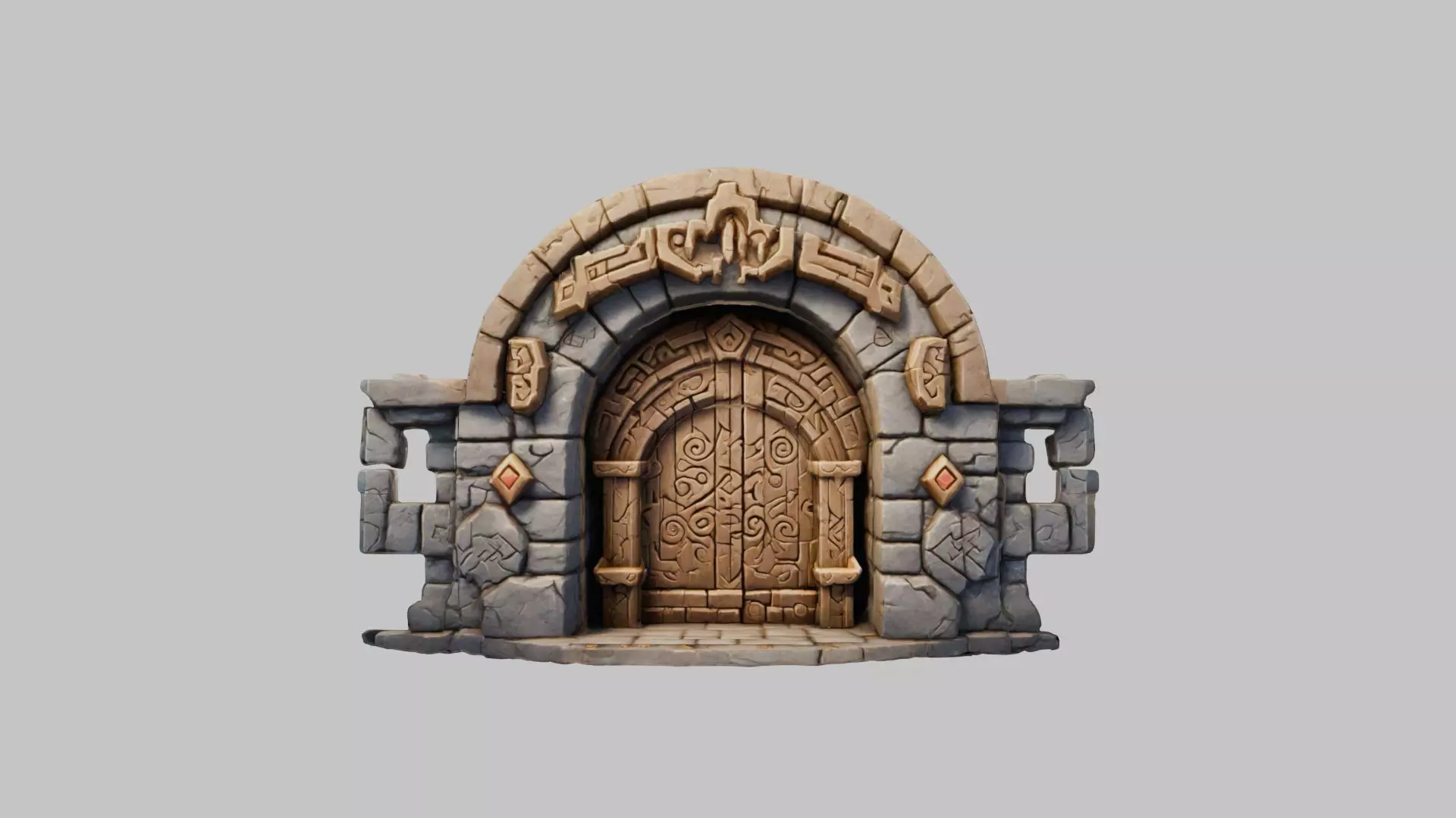 Stylized Stone Archway 3D Model Low-poly 3D model