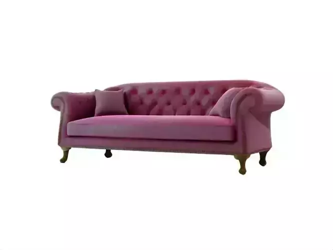 Elegant Pink Classical Glam Sofa