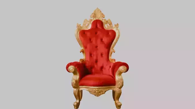Red and Gold Throne 3D Model