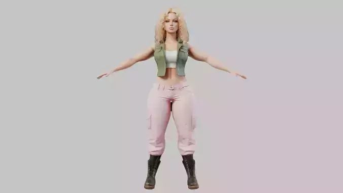 Cartoon Style Female Character - Ready