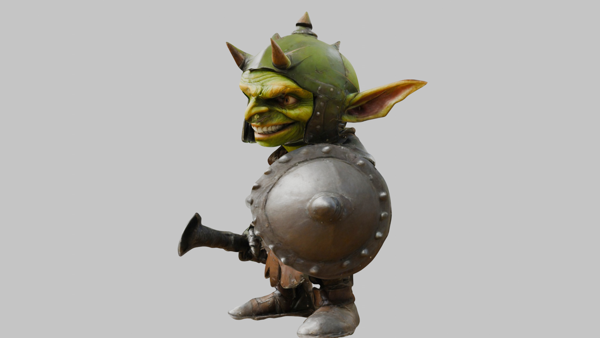 Battle Ready Green Armored Goblin Character Low-poly 3D model_6