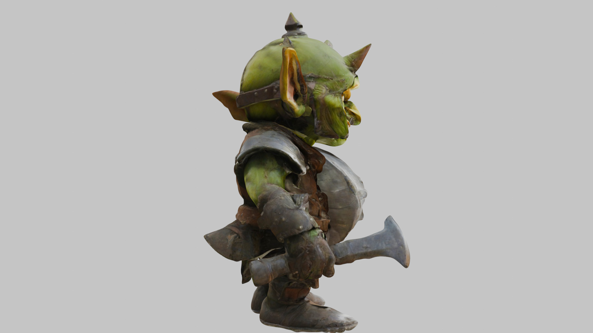 Battle Ready Green Armored Goblin Character Low-poly 3D model_12