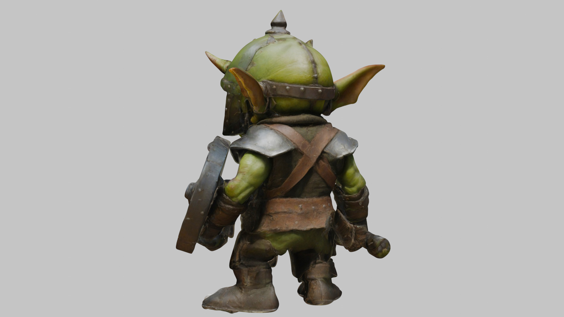 Battle Ready Green Armored Goblin Character Low-poly 3D model_2