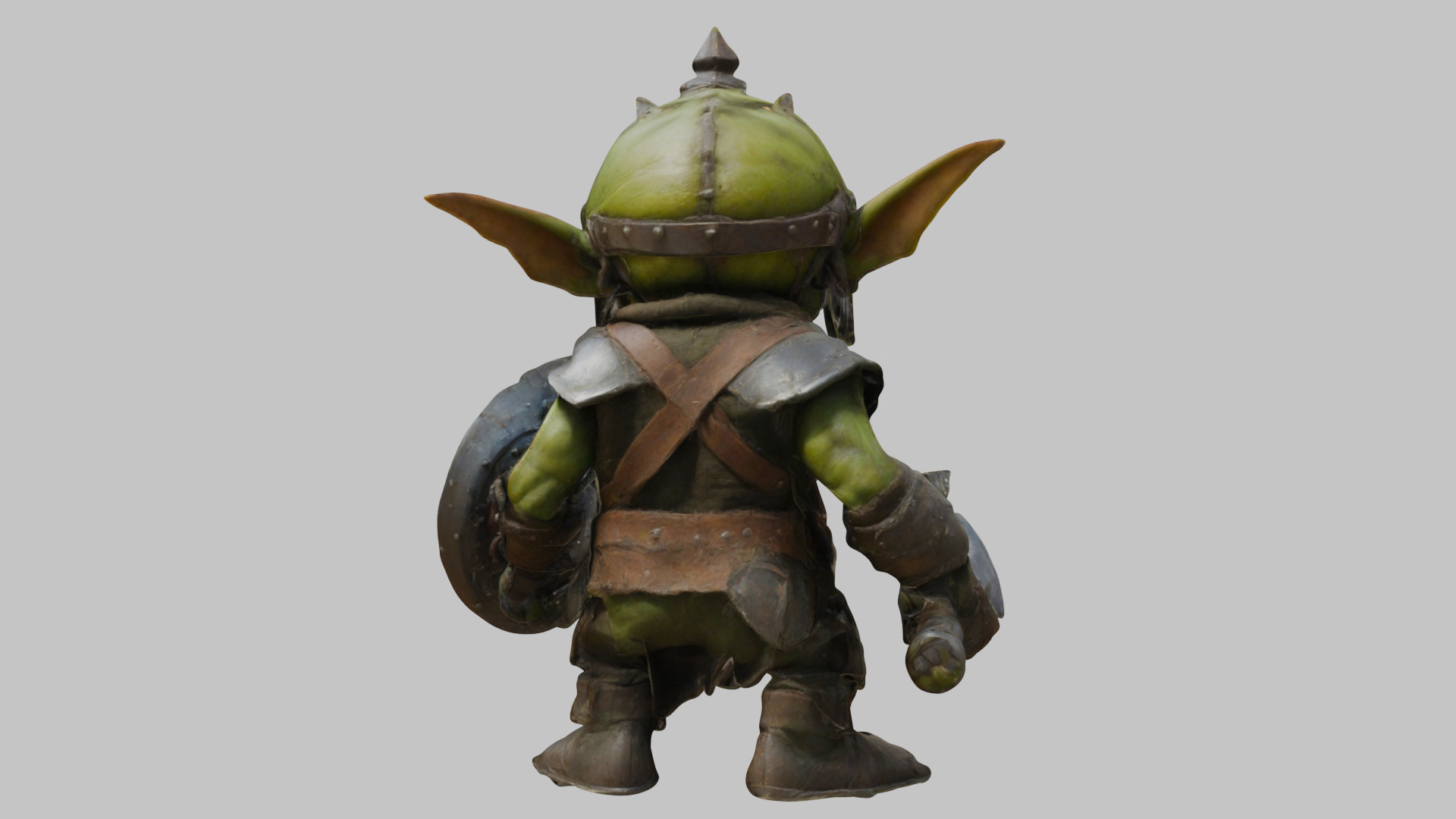 Battle Ready Green Armored Goblin Character Low-poly 3D model_15