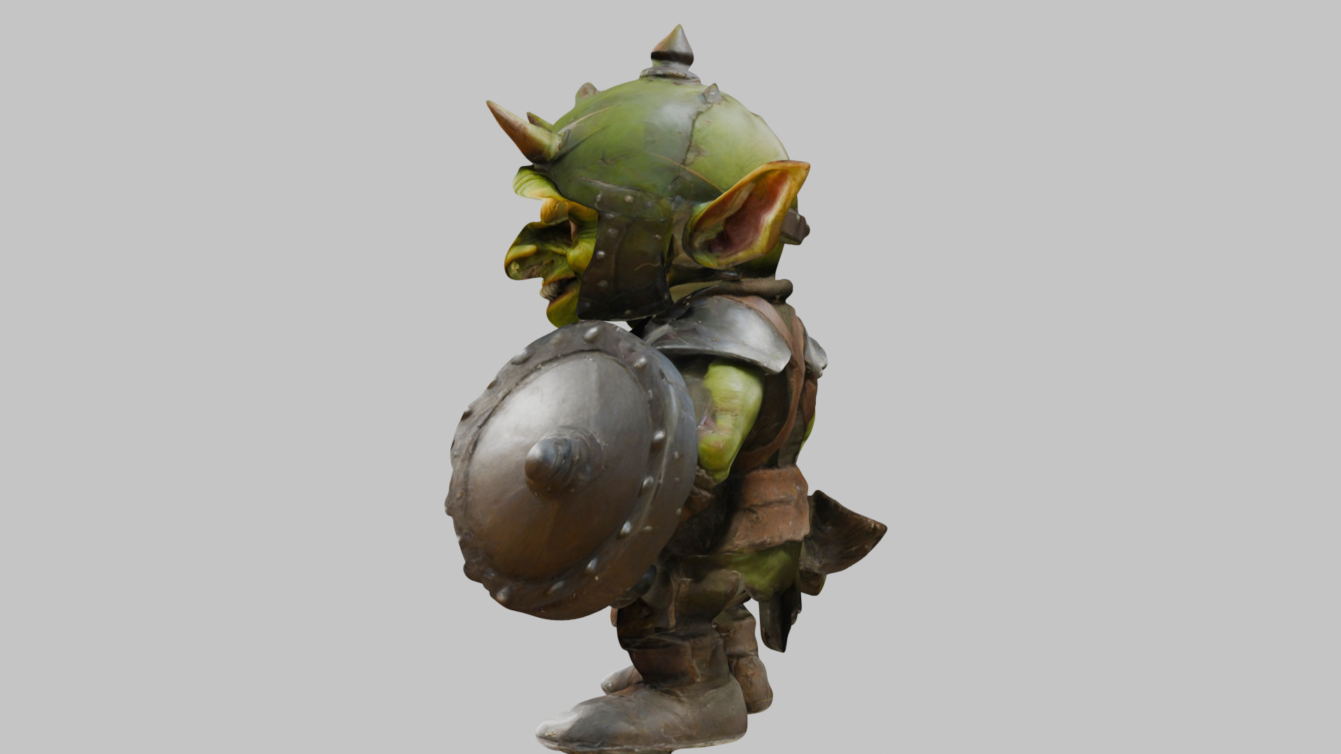 Battle Ready Green Armored Goblin Character Low-poly 3D model_4