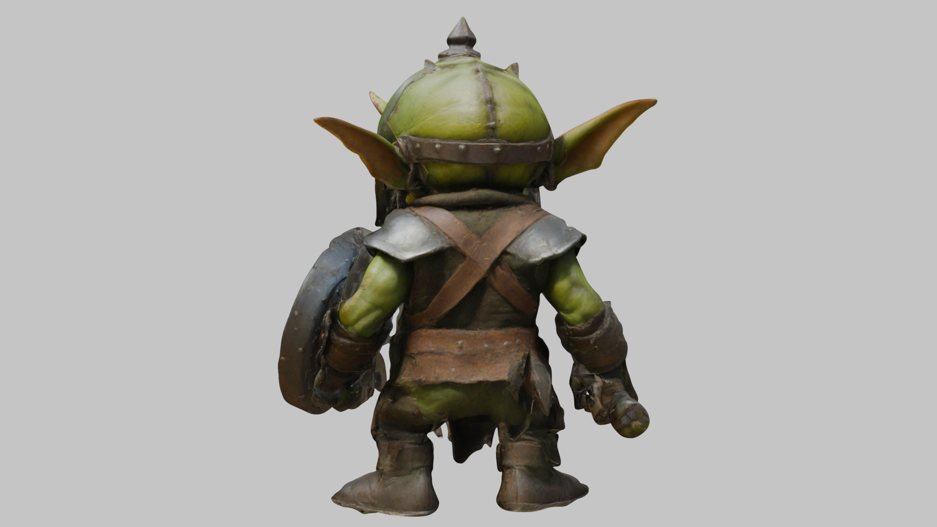 Battle Ready Green Armored Goblin Character Low-poly 3D model_1