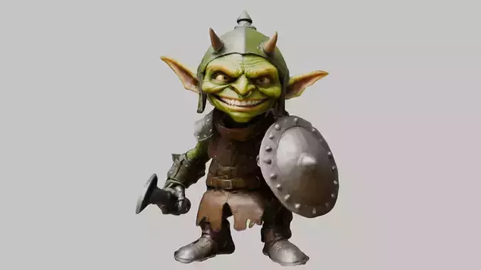 Battle Ready Green Armored Goblin Character