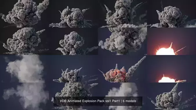 VDB Animated Explosion Pack vol1 Part1
