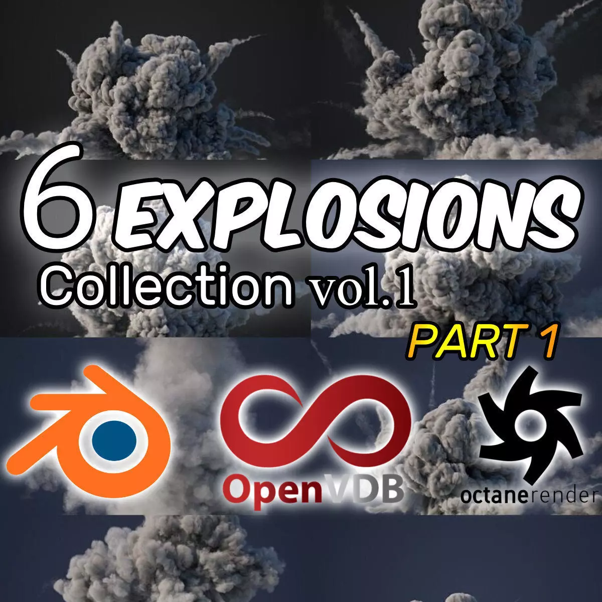 VDB Animated Explosion Pack vol1 Part1 3D Model Collection_0