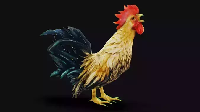 Realistic Rooster Cock Farm Bird Animated Mammal Birds Chicken