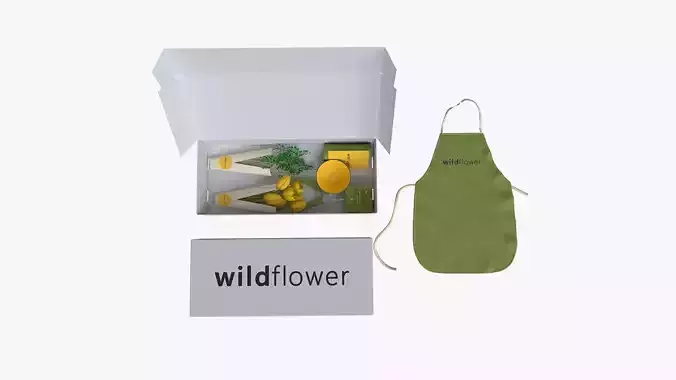 Wildflower box  Kenzan  Bowl   Flowers 3D model