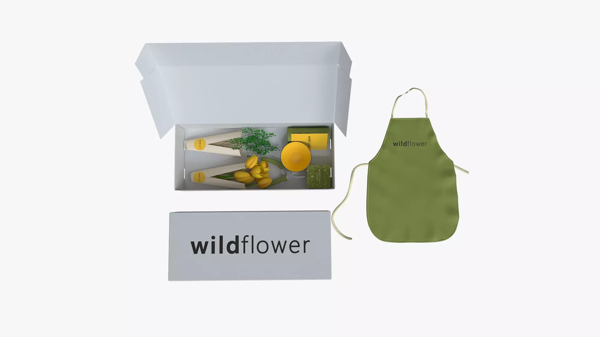 Wildflower box Kenzan Bowl Flowers 3D model