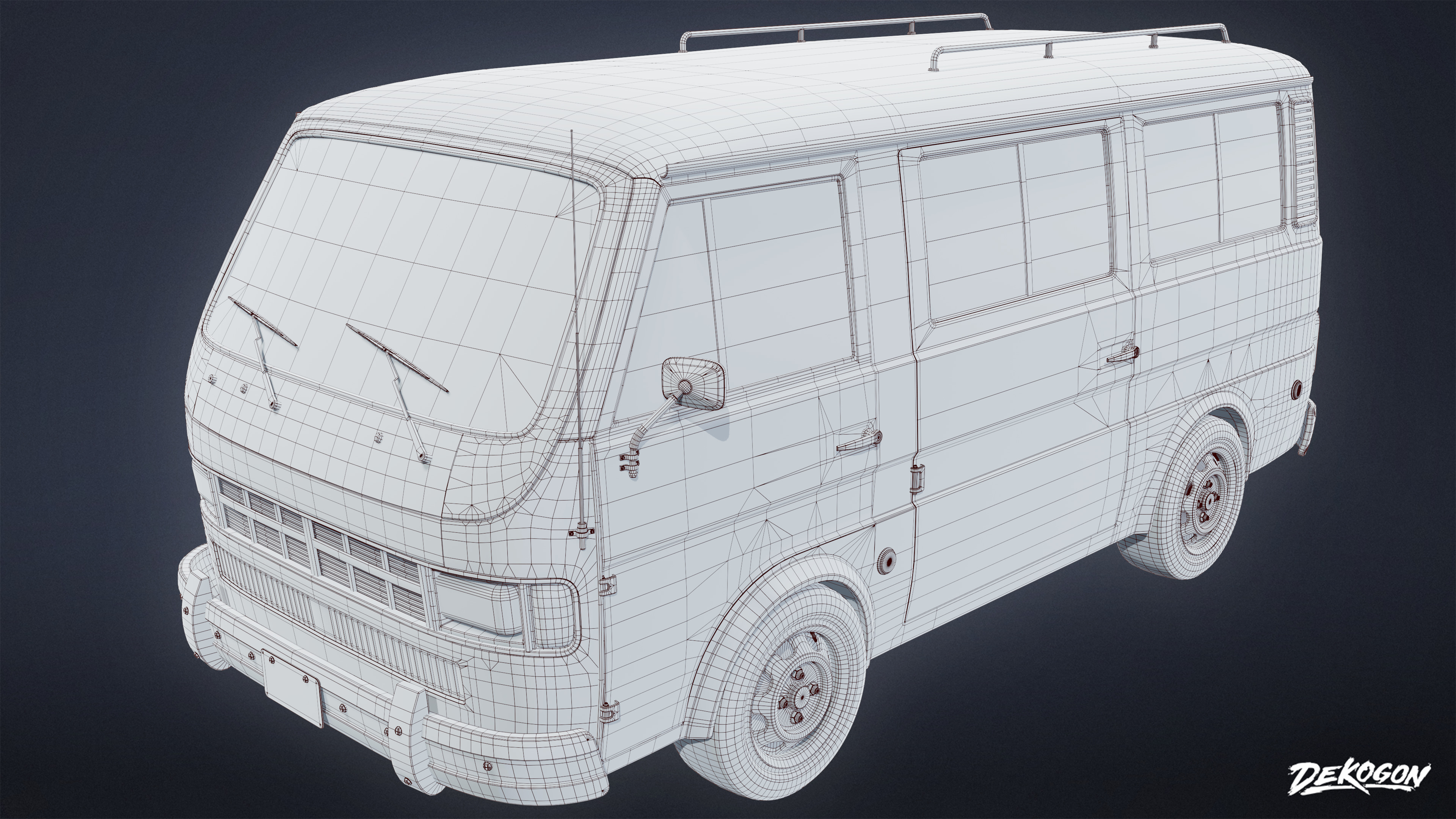 VEHICLES - Van 01 - LOW POLY Low-poly 3D model_9