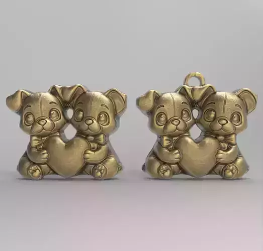 valentines day dogs couples with heart