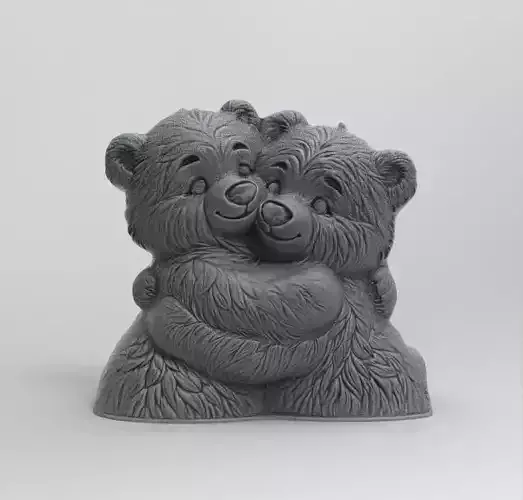 two side of teddy bears hugs decor 