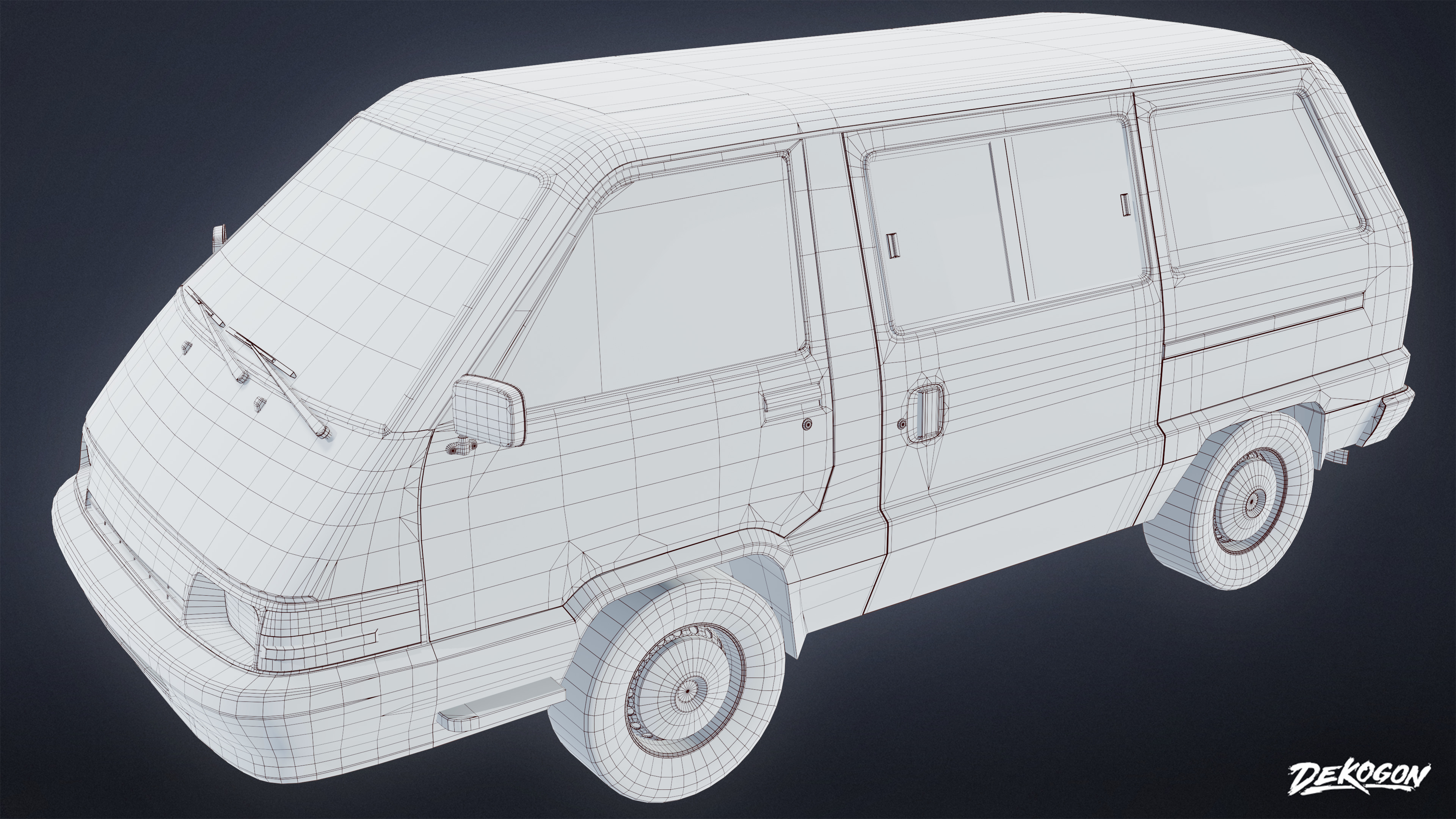 VEHICLES - Van 02 - LOW POLY Low-poly 3D model_9