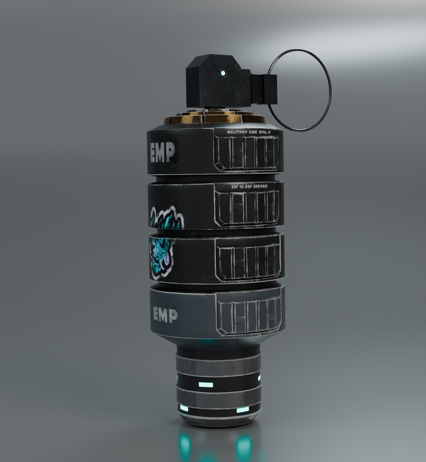 Hand Grenade EMP Model 3D Low-poly 3D model_2
