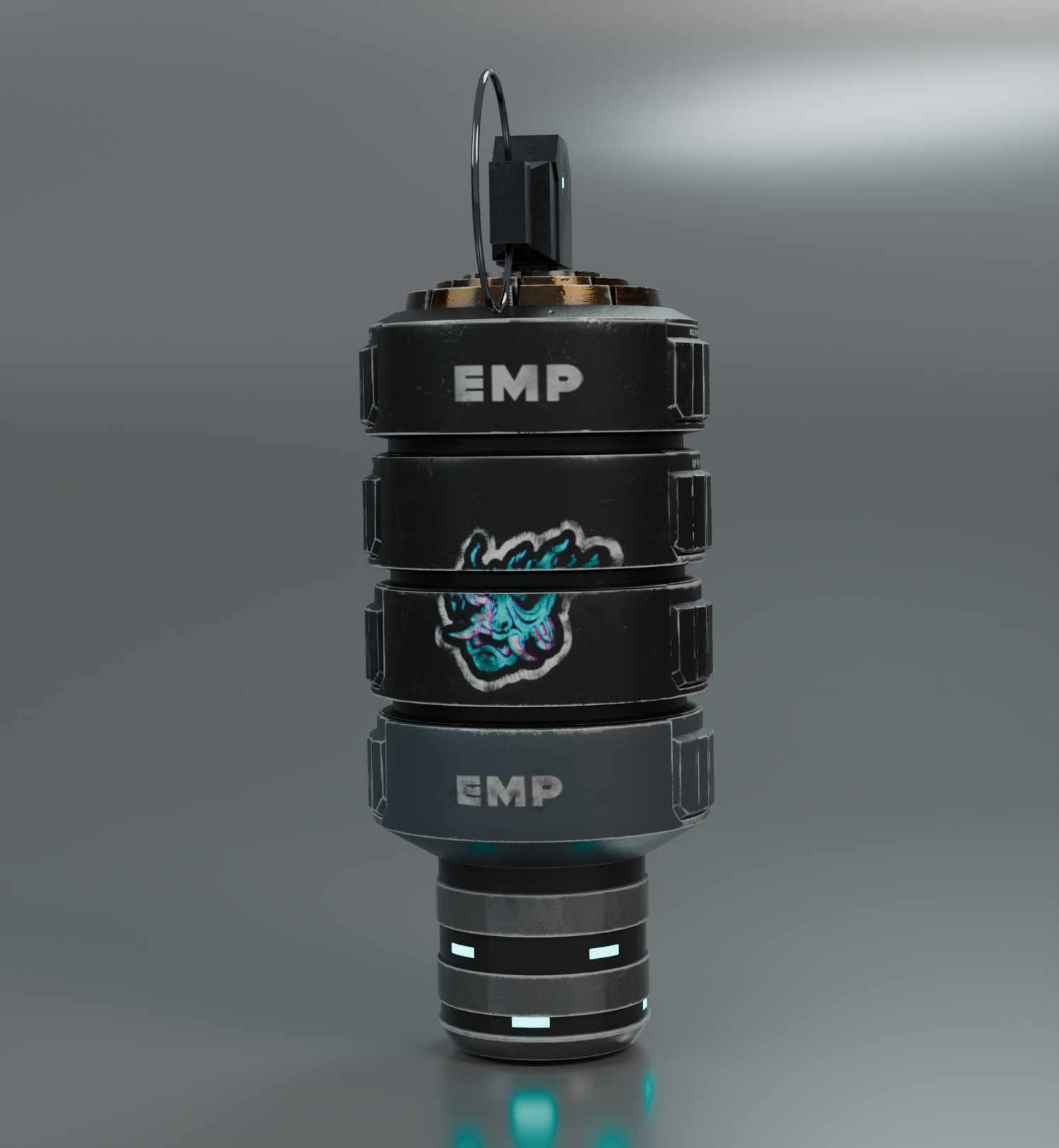 Hand Grenade EMP Model 3D Low-poly 3D model_4