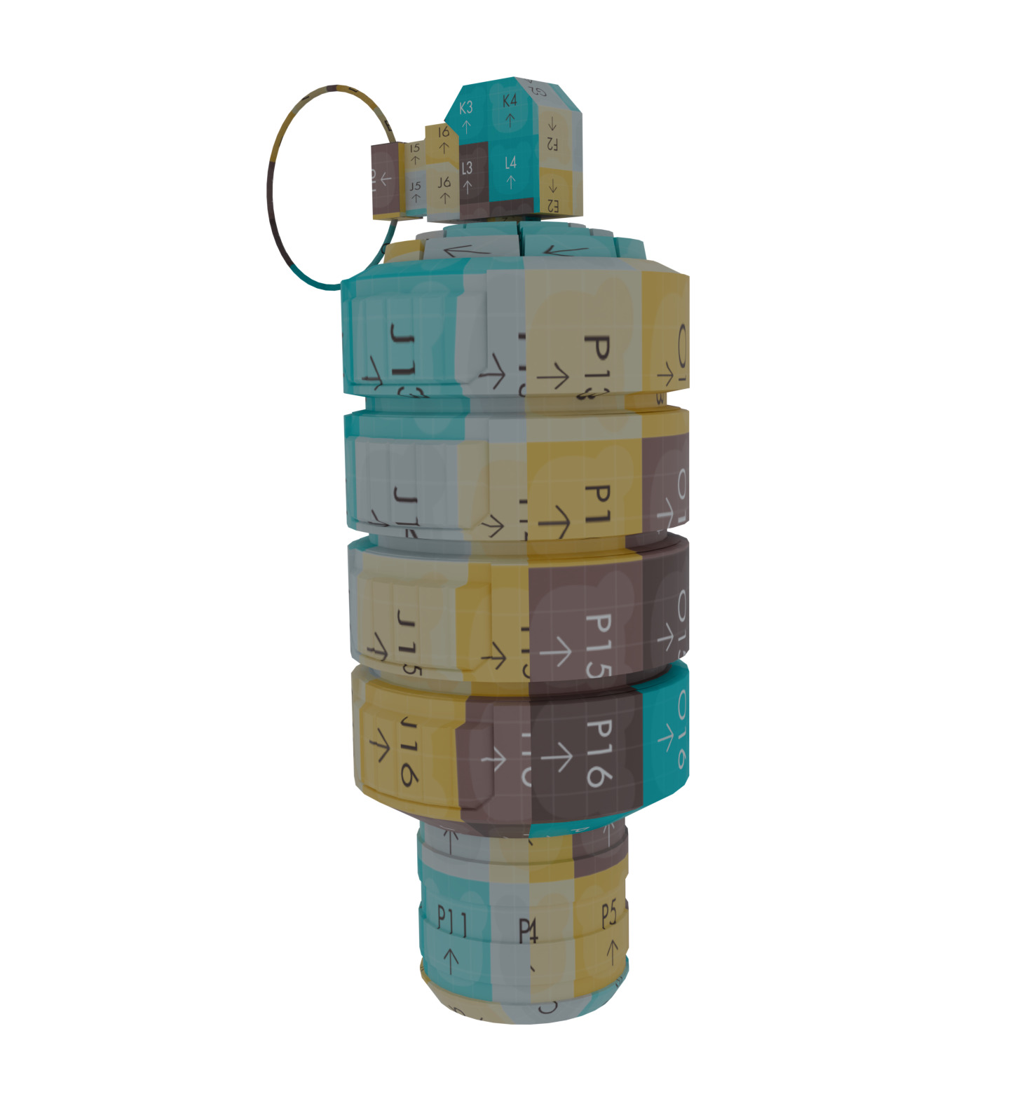 Hand Grenade EMP Model 3D Low-poly 3D model_6