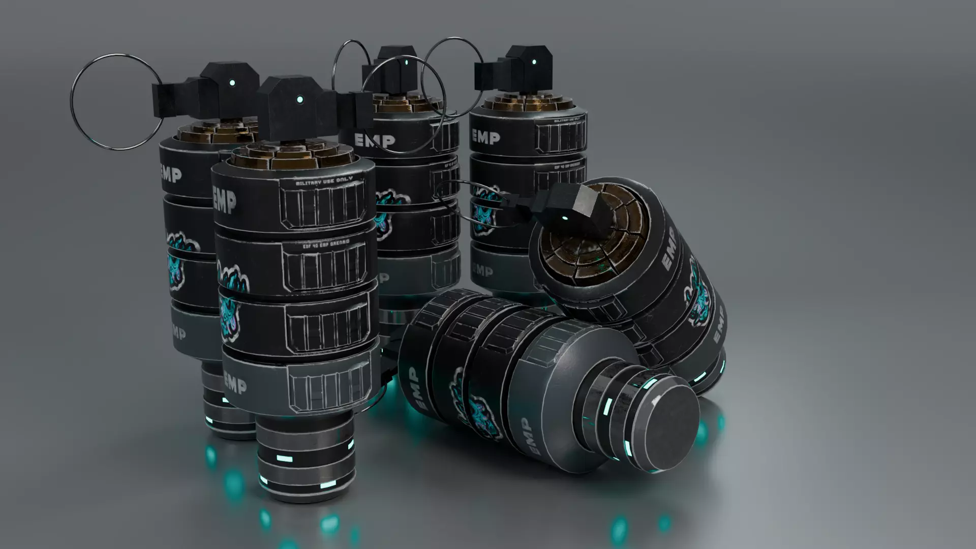 Hand Grenade EMP Model 3D Low-poly 3D model_0