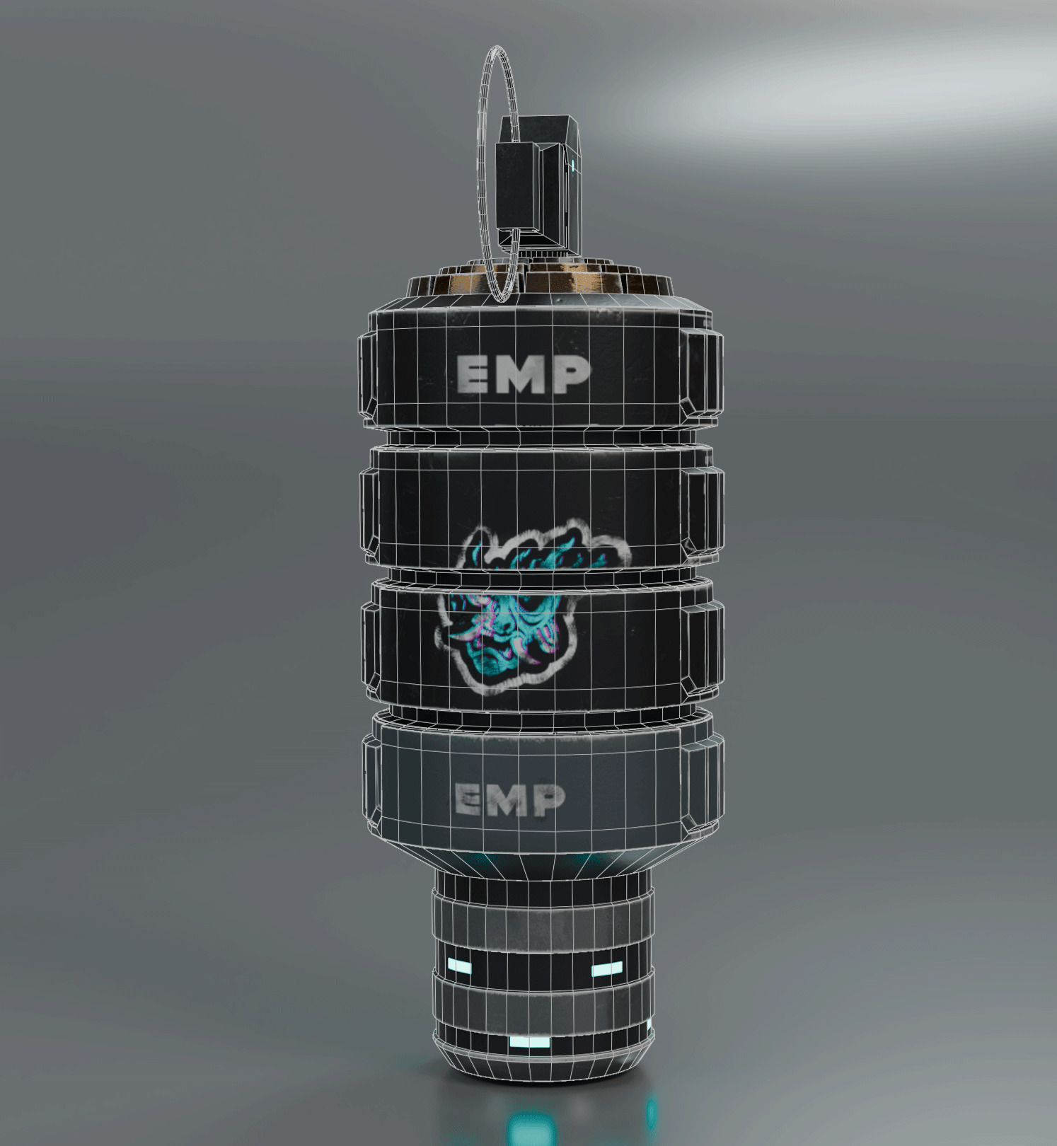 Hand Grenade EMP Model 3D Low-poly 3D model_10