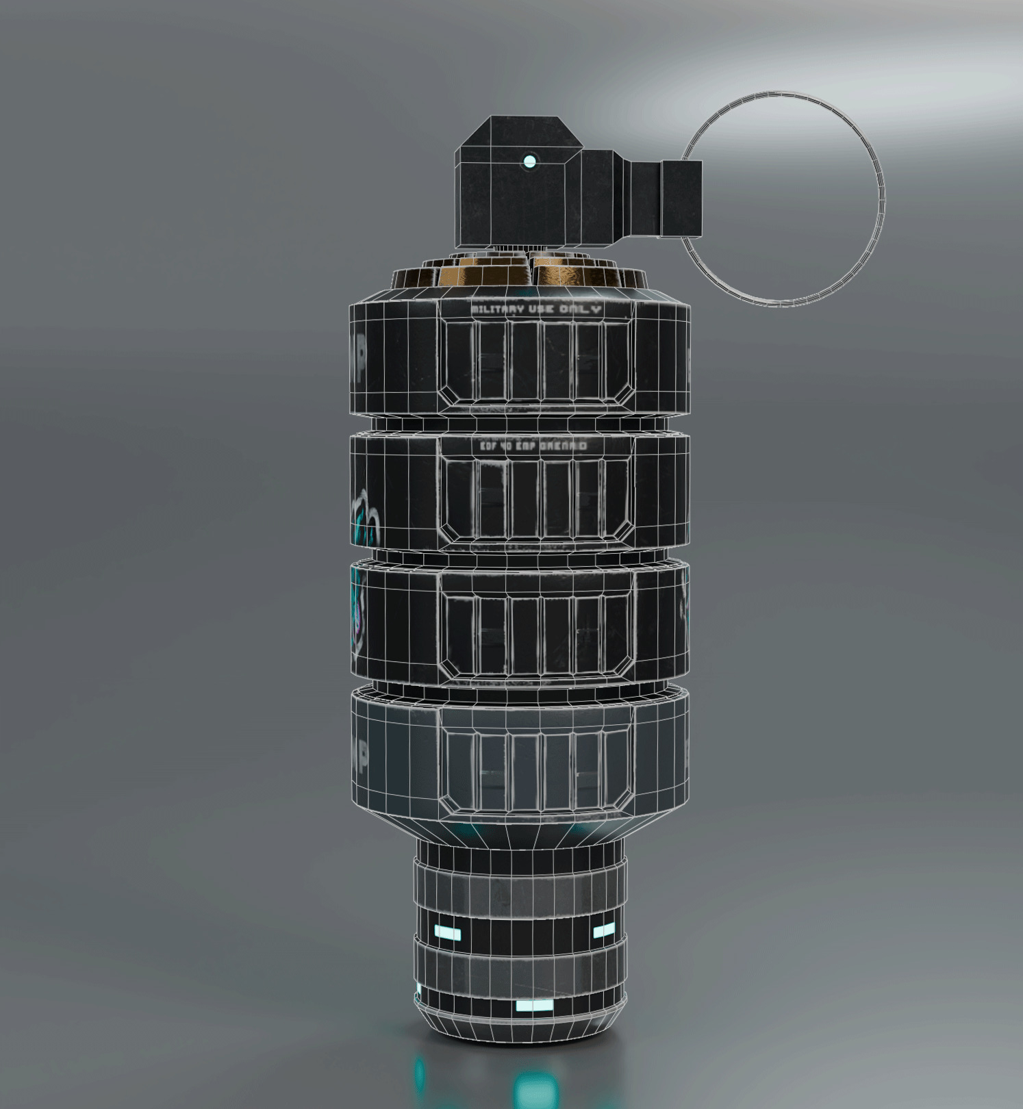 Hand Grenade EMP Model 3D Low-poly 3D model_9