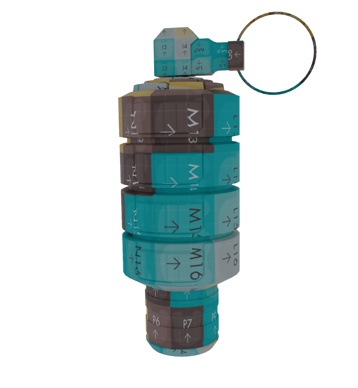 Hand Grenade EMP Model 3D Low-poly 3D model_5