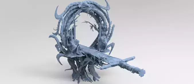 Portal Tree of Excalibur with statues